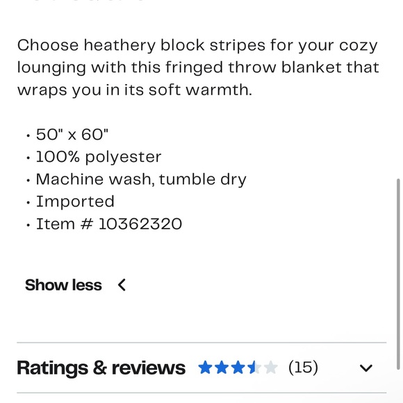 Striped Gray and Cream Throw Blanket - Picture 2 of 5